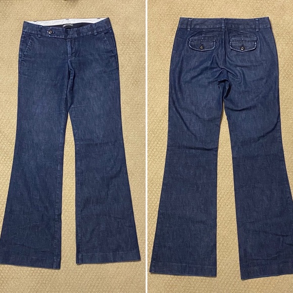 Gap Dark Denim Tab-Front Straight Fit, Flared Leg Jean/Pant - Picture 2 of 6